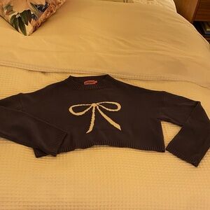 Edikted Black Sweater with White Bow